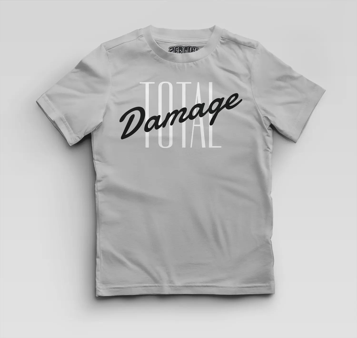 Total Damage Boys Round Neck T-Shirt in Grey Melange Color