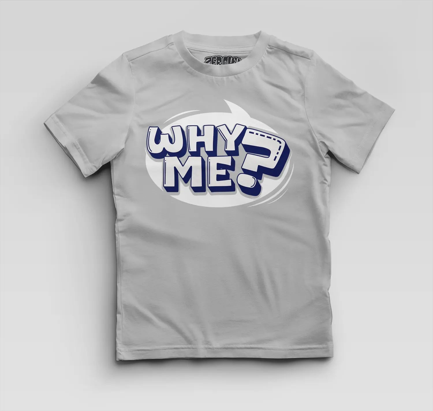 Why Me? Boys Round Neck T-Shirt in Grey Melange Color