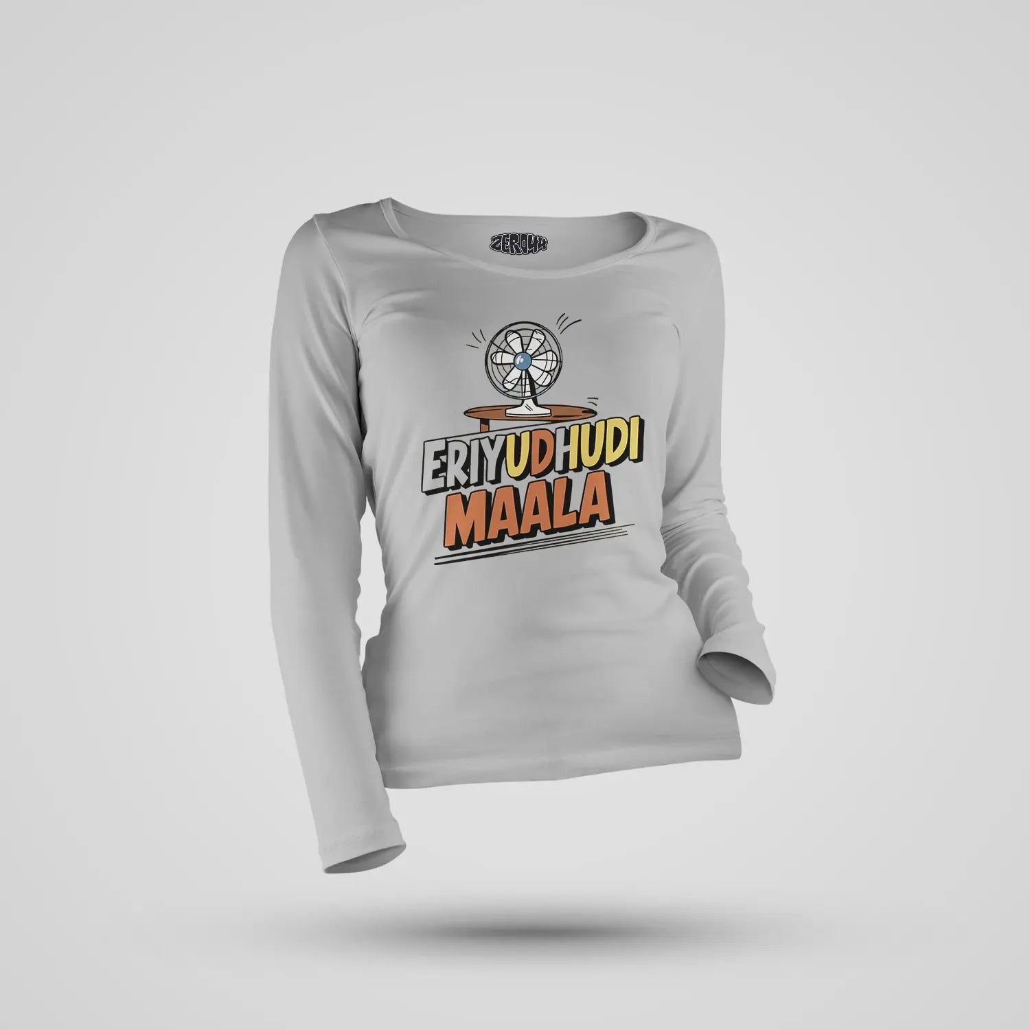 Eriyudhudi Maala Women's Long Sleeve T-Shirt in Grey Melange Color