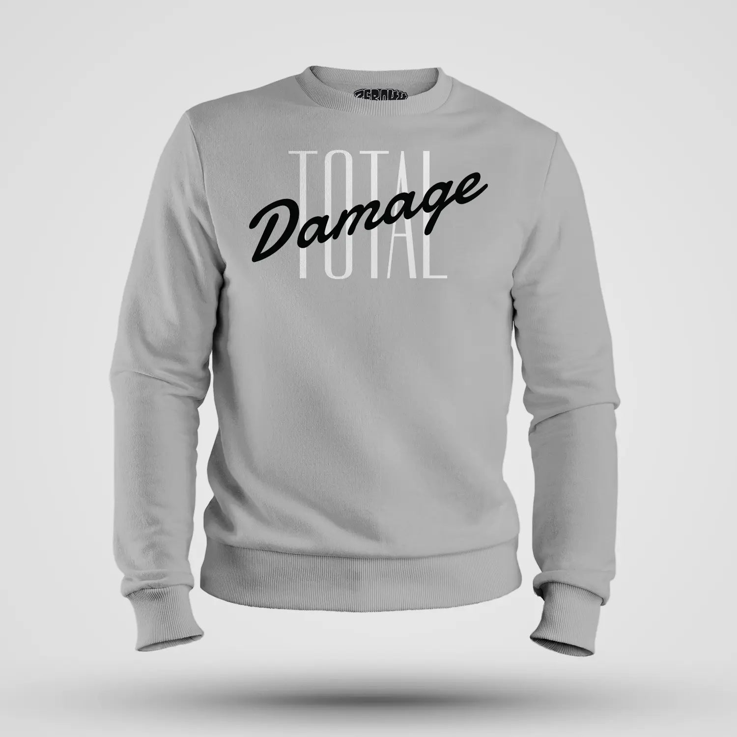 Total Damage Men/Unisex Sweatshirt in Grey Melange Color