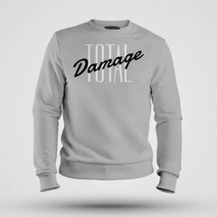 Total Damage Men/Unisex Sweatshirt in Grey Melange Color