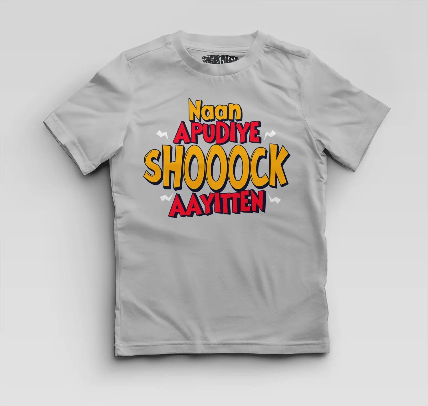 Naan Apudiye Shoooock Aayitten Boys Round Neck T-Shirt in Grey Melange Color