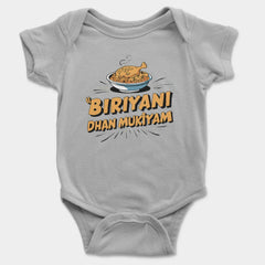 Biriyani Dhan Mukiyam Onesie/Romper in Grey Melange Color