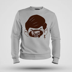 Be Happy Cool Down Cool Down Cool Down Men/Unisex Sweatshirt in Grey Melange Color