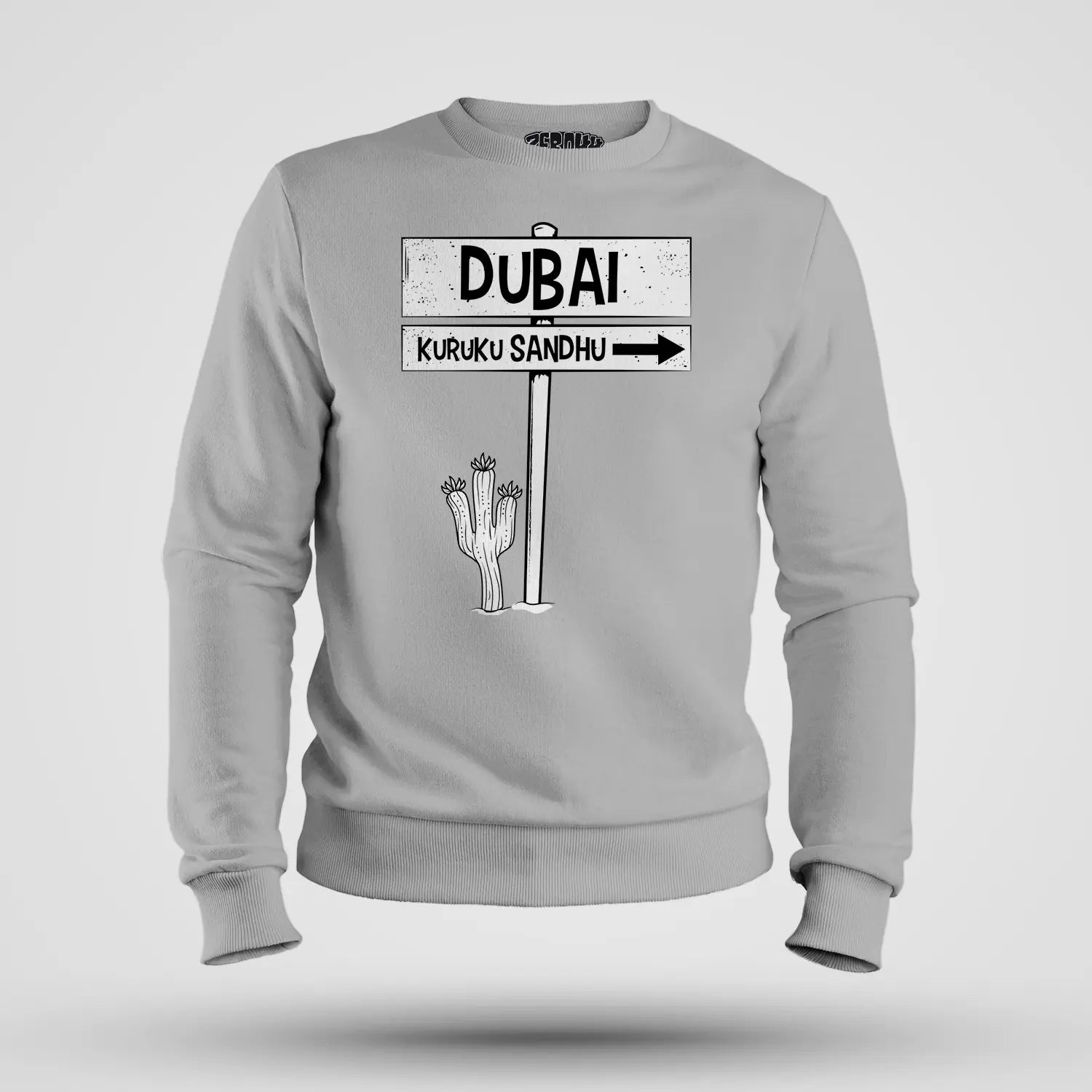 Dubai Kuruku Sandhu Men/Unisex Sweatshirt in Grey Melange Color
