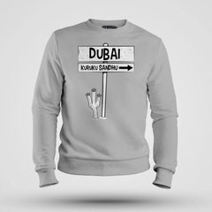 Dubai Kuruku Sandhu Men/Unisex Sweatshirt in Grey Melange Color