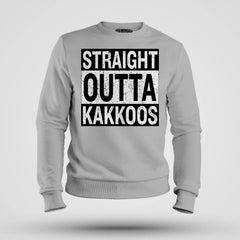 Straight Outta Kakkoos Men/Unisex Sweatshirt in Grey Melange Color
