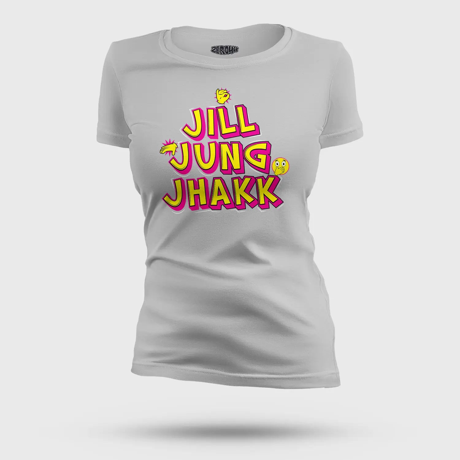 Jill Jung Jhakk Women's T-Shirt in Grey Melange Color