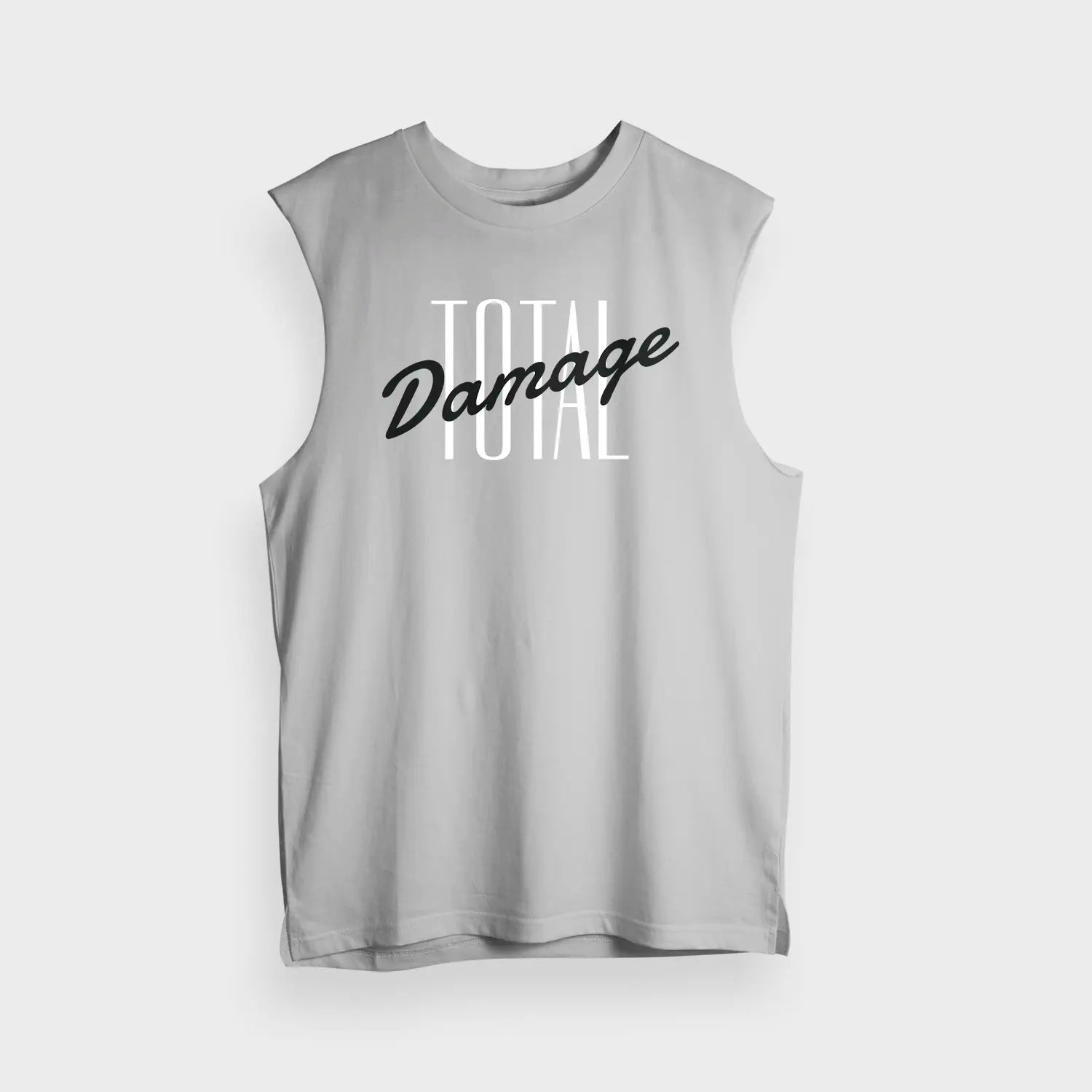 Total Damage Men/Unisex Tank Top in Grey Melange Color