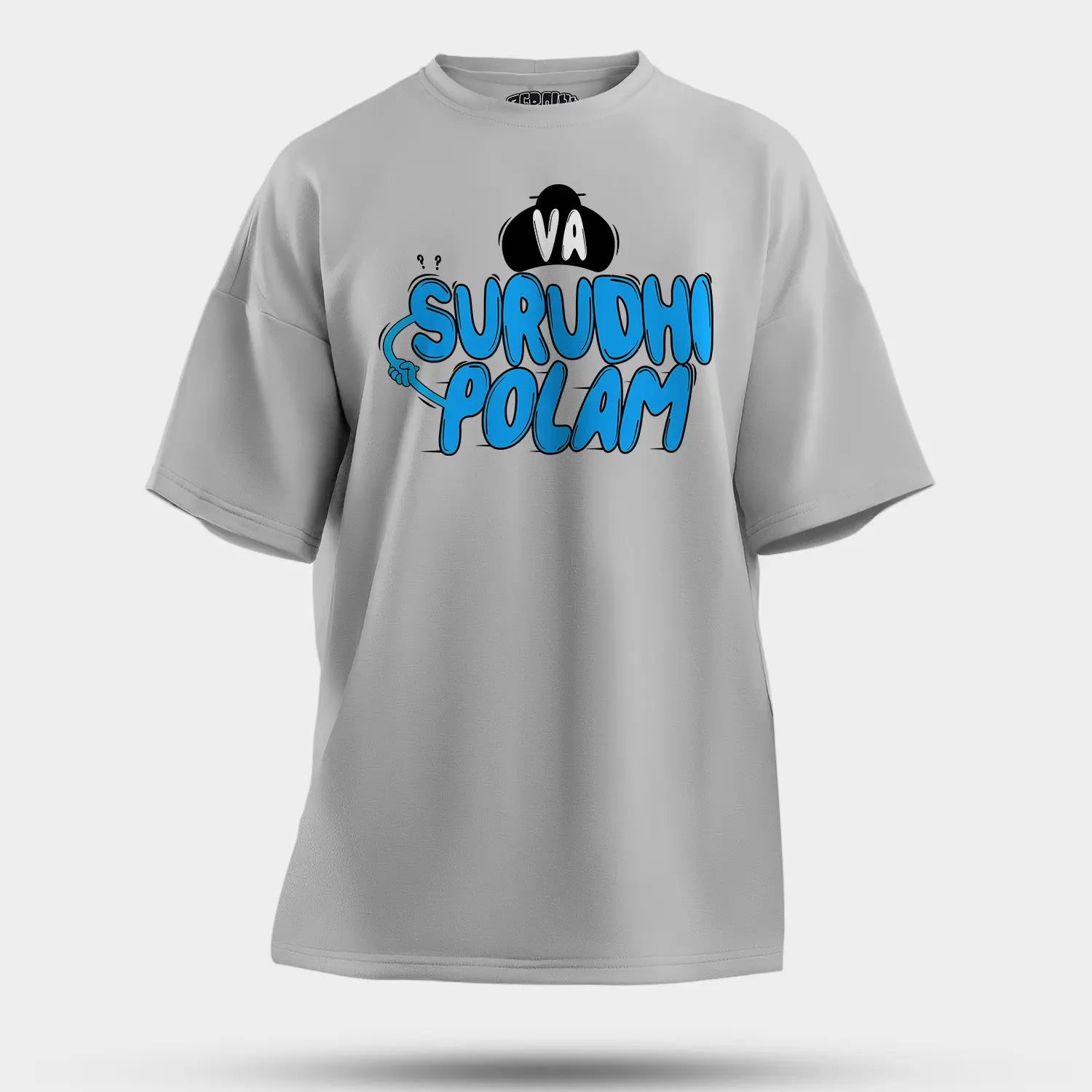 Va Surudhi Polam Men/Unisex Oversized T-Shirt in Grey Melange Color