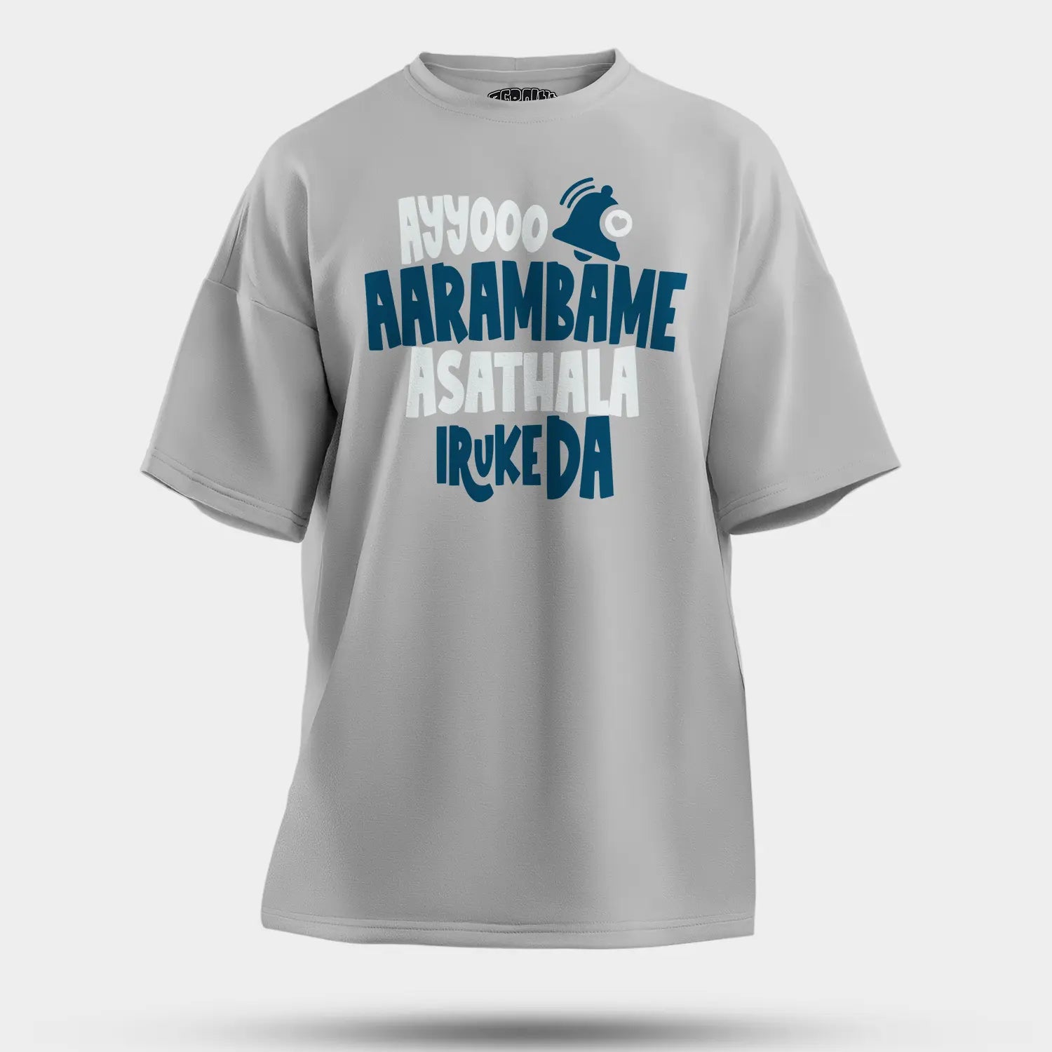 Ayyooo Aarambame Asathala Iruke Da Men/Unisex Oversized T-Shirt in Grey Melange Color