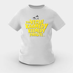 Ena Vechi Kaamedy Keemady Panaliye Girls Round Neck T-Shirt in Grey Melange Color