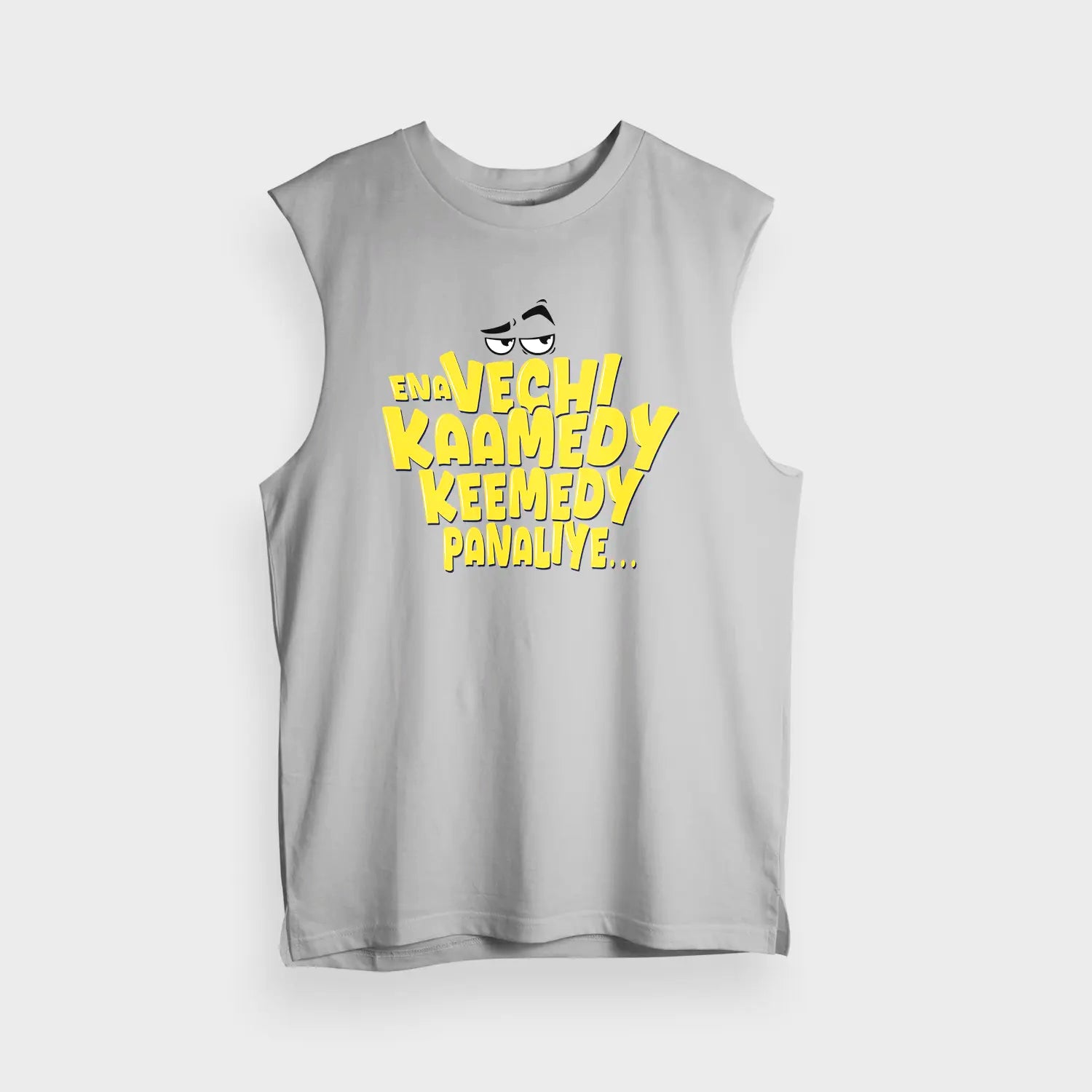 Ena Vechi Kaamedy Keemady Panaliye Men/Unisex Tank Top in Grey Melange Color