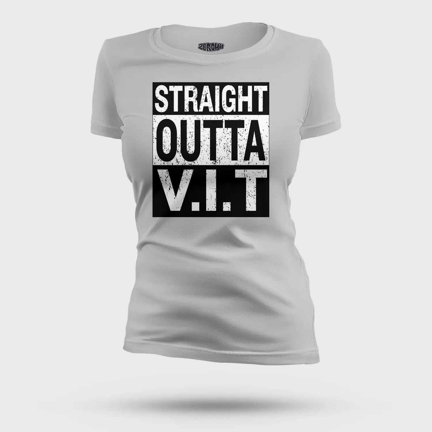 Straight Outta Vit Women's T-Shirt in Grey Melange Color