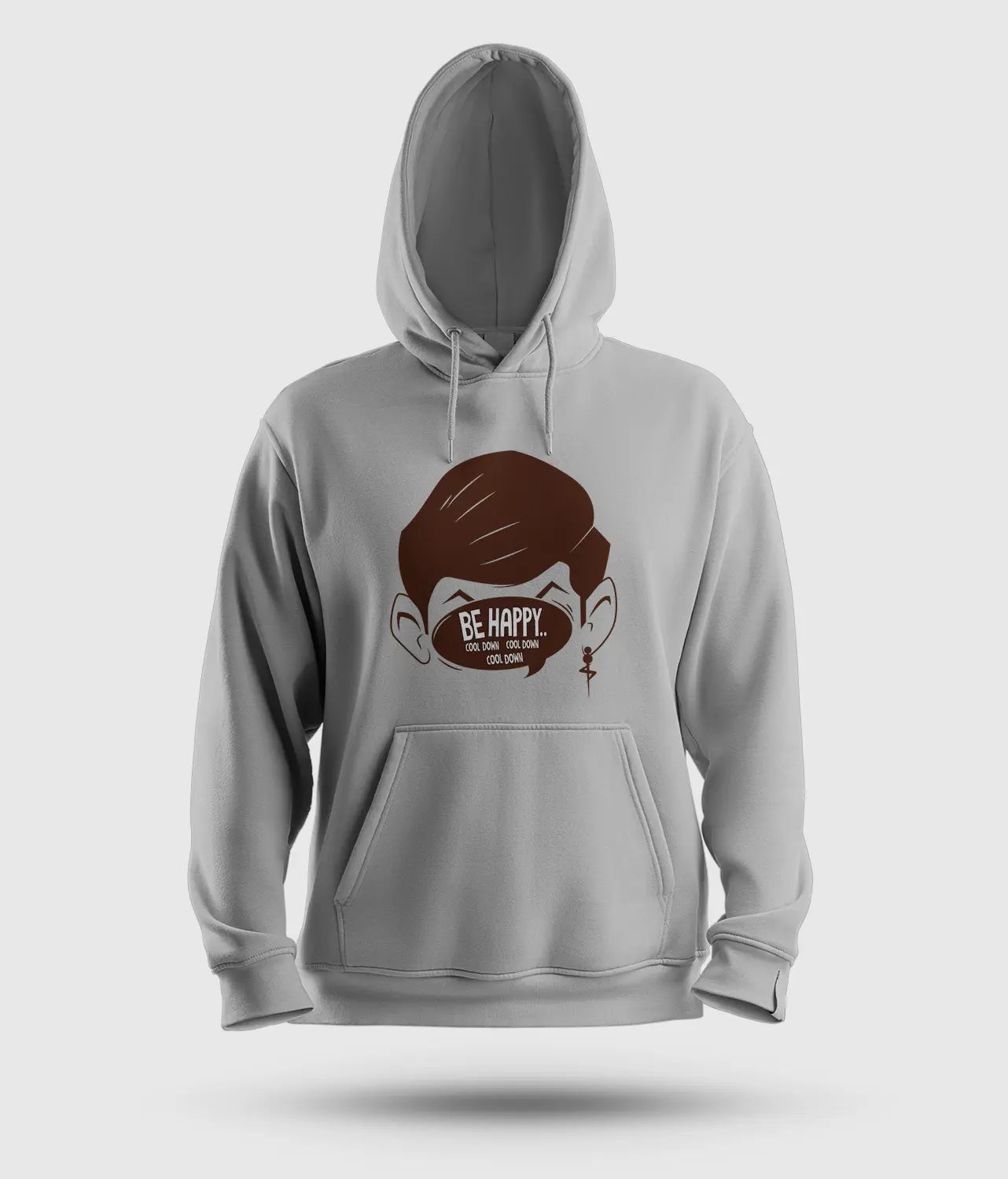Be Happy Cool Down Cool Down Cool Down Men/Unisex Hoodie in Grey Melange Color