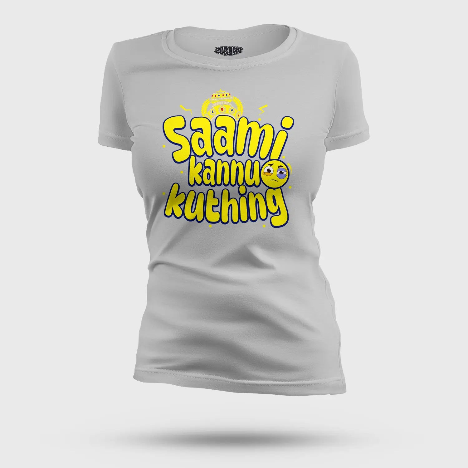 Saami Kannu Kuthing Women's T-Shirt in Grey Melange Color