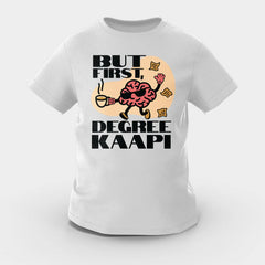 But First Degree Kaapi Girls Round Neck T-Shirt in Grey Melange Color