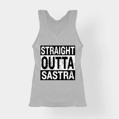 Straight Outta Sastra Women's Tank Top in Grey Melange Color