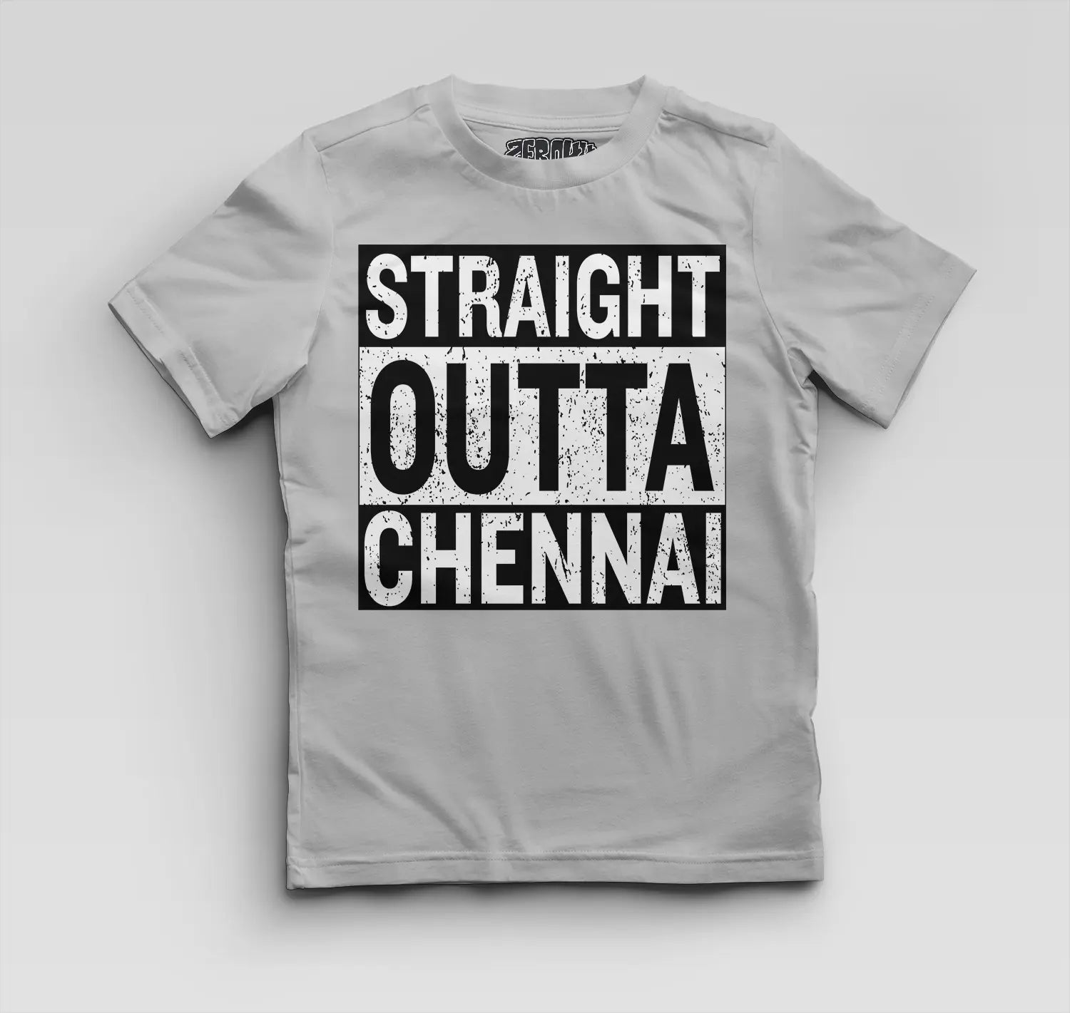 Straight Outta Chennai Boys Round Neck T-Shirt in Grey Melange Color