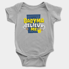 Babyma Belieuv Me Onesie/Romper in Grey Melange Color