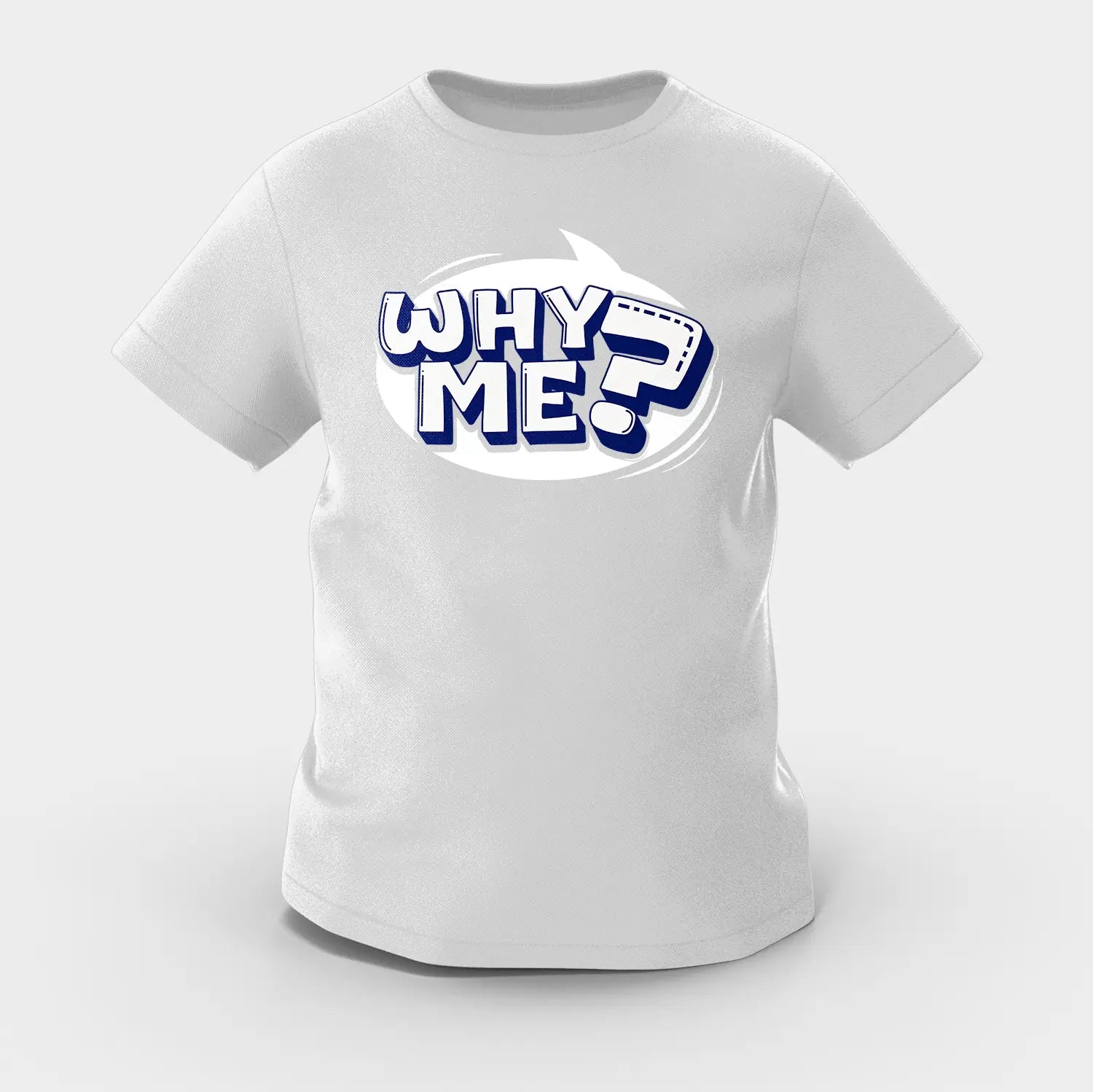 Why Me? Girls Round Neck T-Shirt in Grey Melange Color