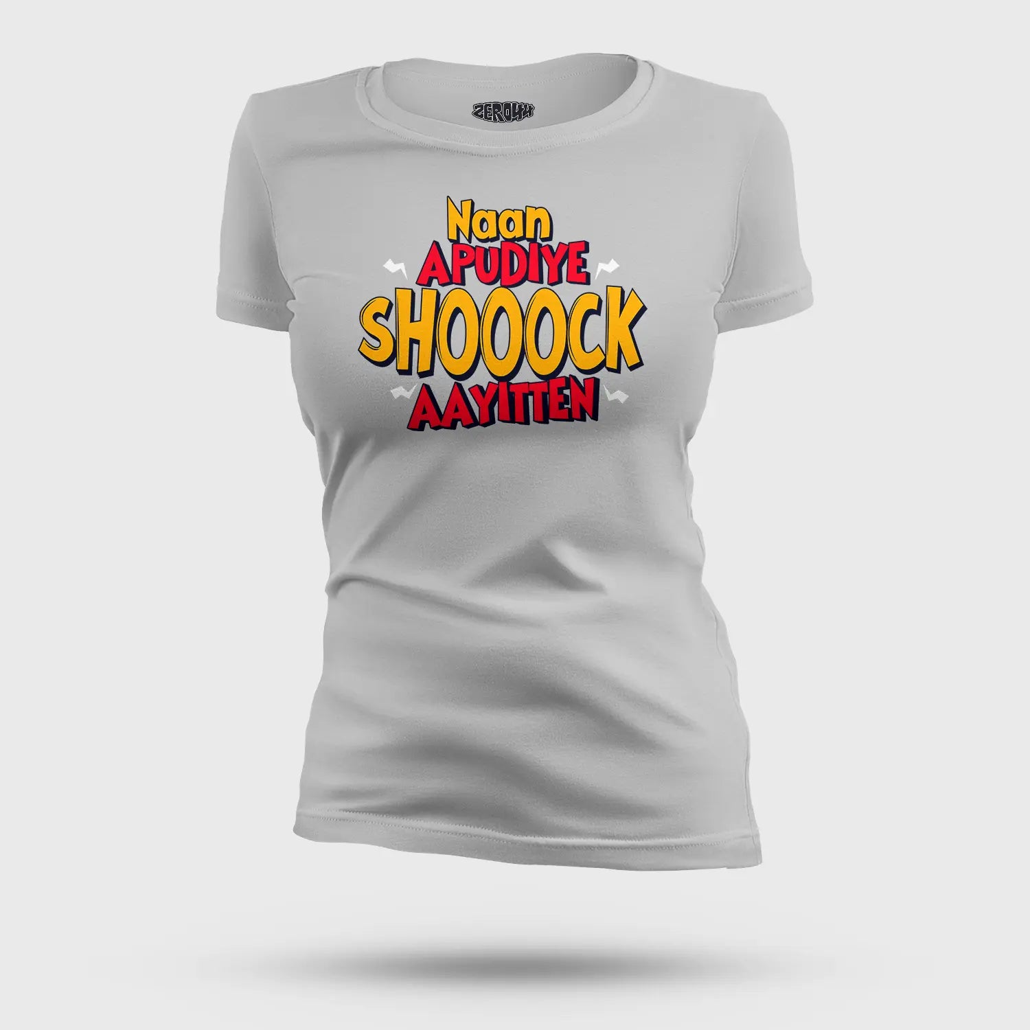 Naan Apudiye Shoooock Aayitten Women's T-Shirt in Grey Melange Color
