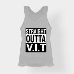 Straight Outta Vit Women's Tank Top in Grey Melange Color
