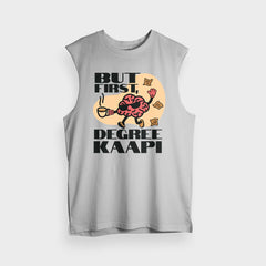 But First Degree Kaapi Men/Unisex Tank Top in Grey Melange Color