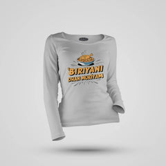 Biriyani Dhan Mukiyam Women's Long Sleeve T-Shirt in Grey Melange Color