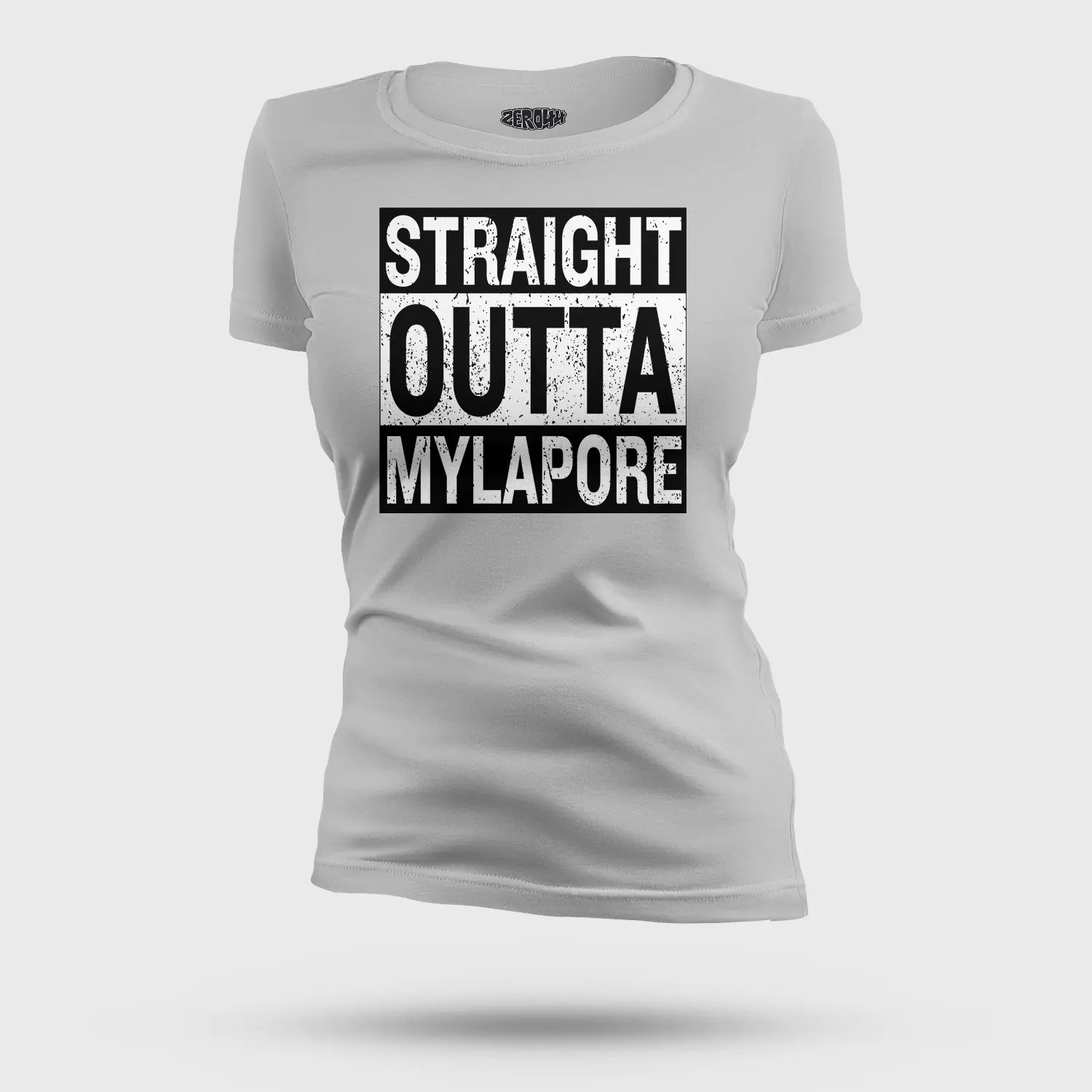 Straight Outta Mylapore Women's T-Shirt in Grey Melange Color