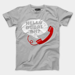 Hello Dubai Ah? Men/Unisex T-Shirt in Grey Melange Color