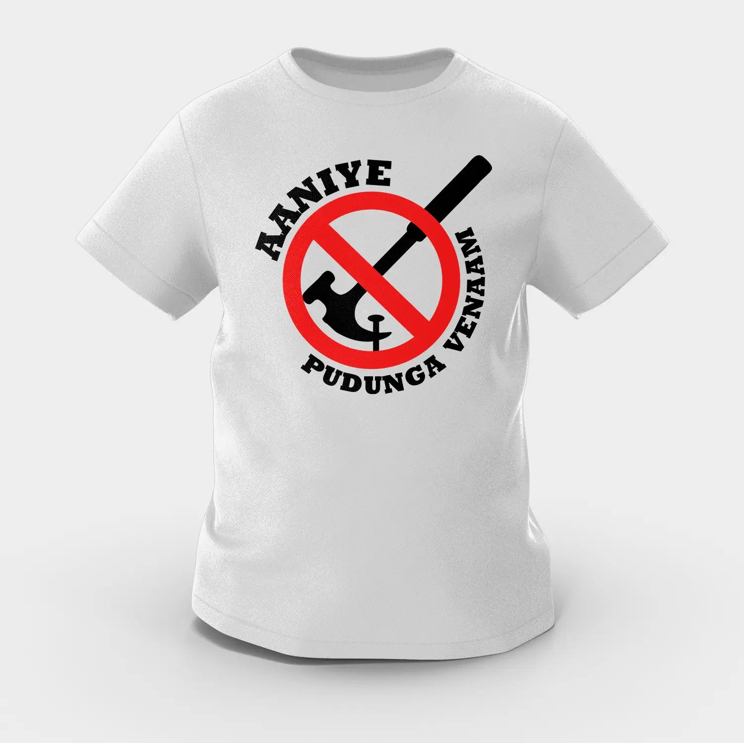 Aaniye Pudunga Venaam Girls Round Neck T-Shirt in Grey Melange Color