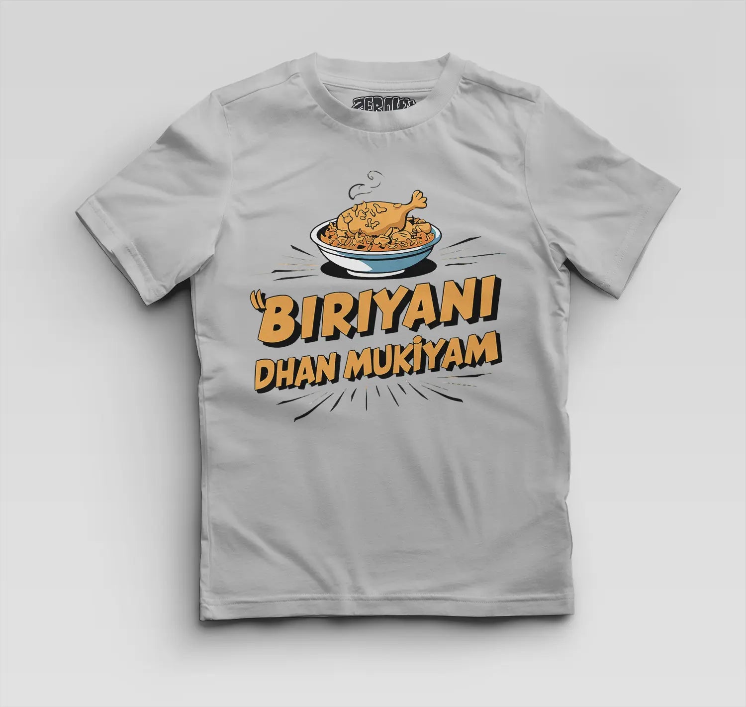 Biriyani Dhan Mukiyam Boys Round Neck T-Shirt in Grey Melange Color