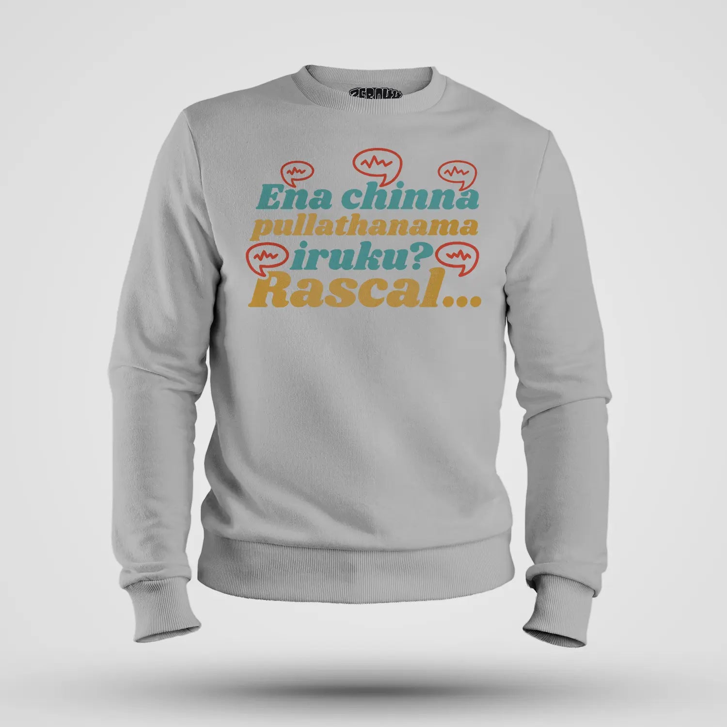Ena Chinna Pulla Thanama Iruku Rascal Men/Unisex Sweatshirt in Grey Melange Color