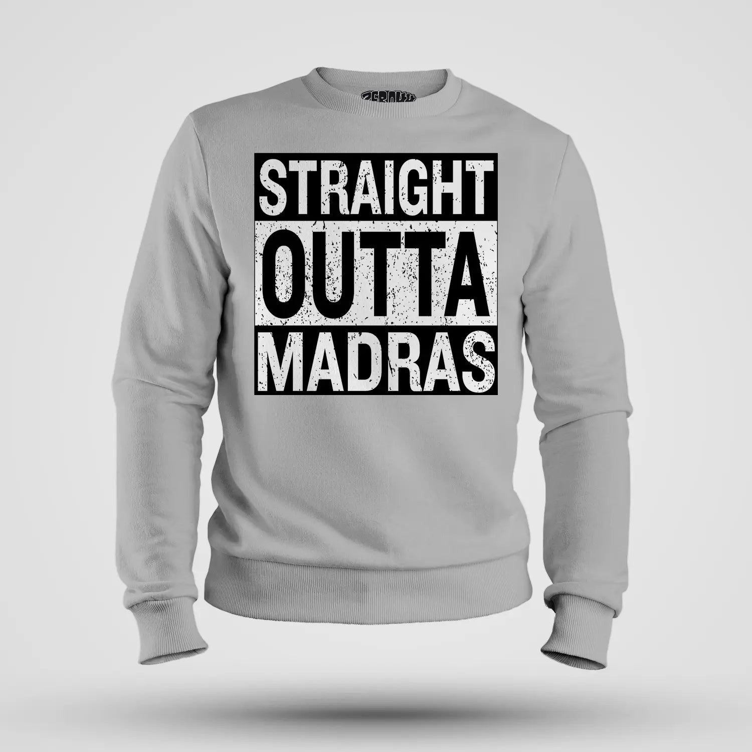Straight Outta Madras Men/Unisex Sweatshirt in Grey Melange Color