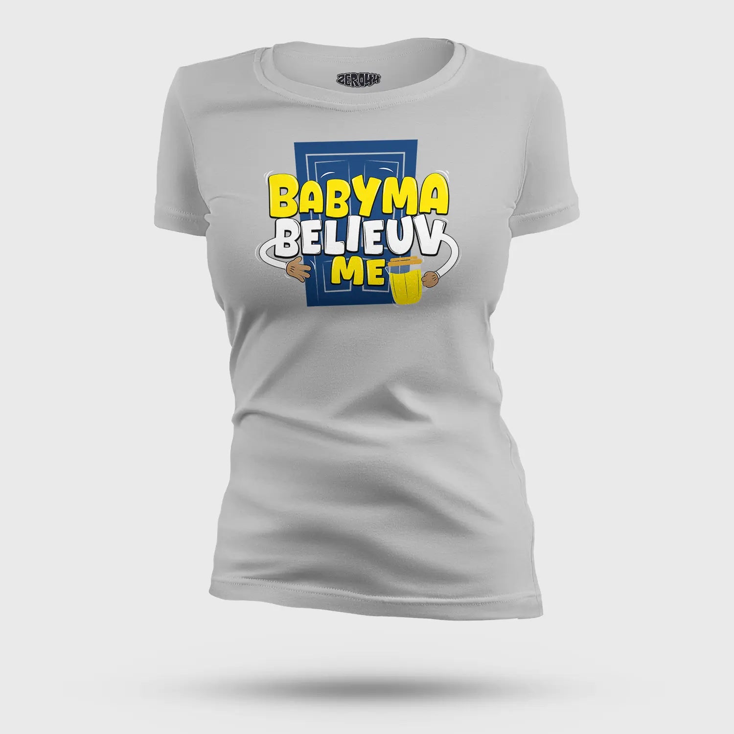 Babyma Belieuv Me Women's T-Shirt in Grey Melange Color