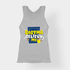 Babyma Belieuv Me Women's Tank Top in Grey Melange Color
