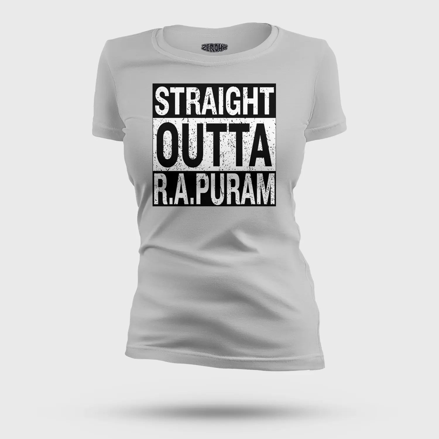 Straight Outta R.a Puram Women's T-Shirt in Grey Melange Color