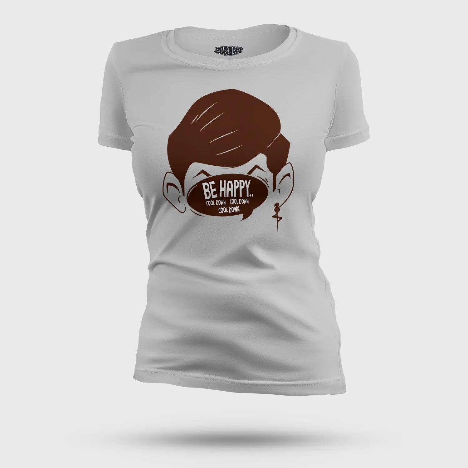 Be Happy Cool Down Cool Down Cool Down Women's T-Shirt in Grey Melange Color