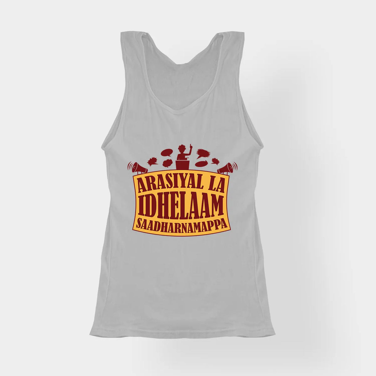 Arasiyal La Idhellam Saadharnamappa Women's Tank Top in Grey Melange Color