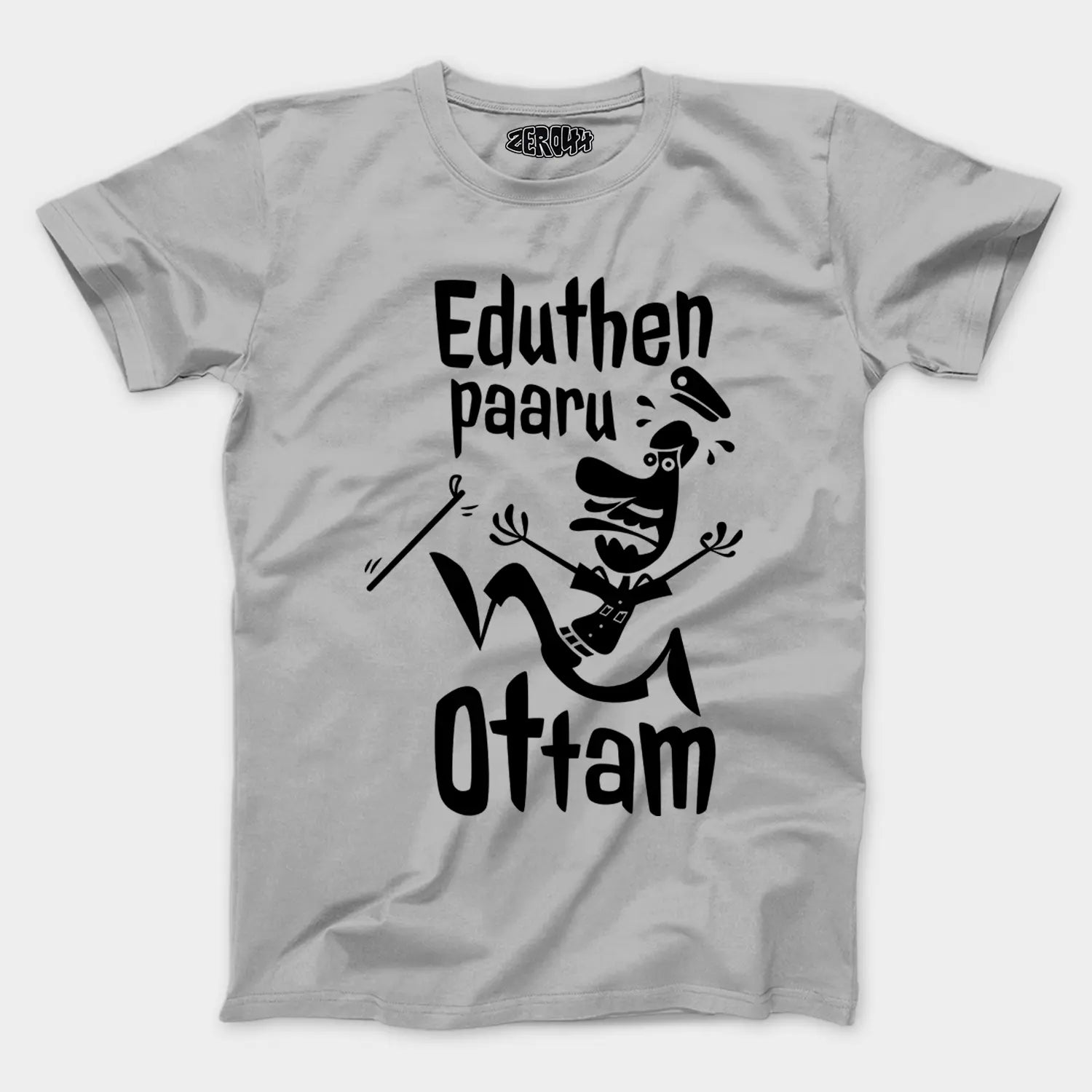 Eduthen Paaru Ottam Men/Unisex T-Shirt in Grey Melange Color