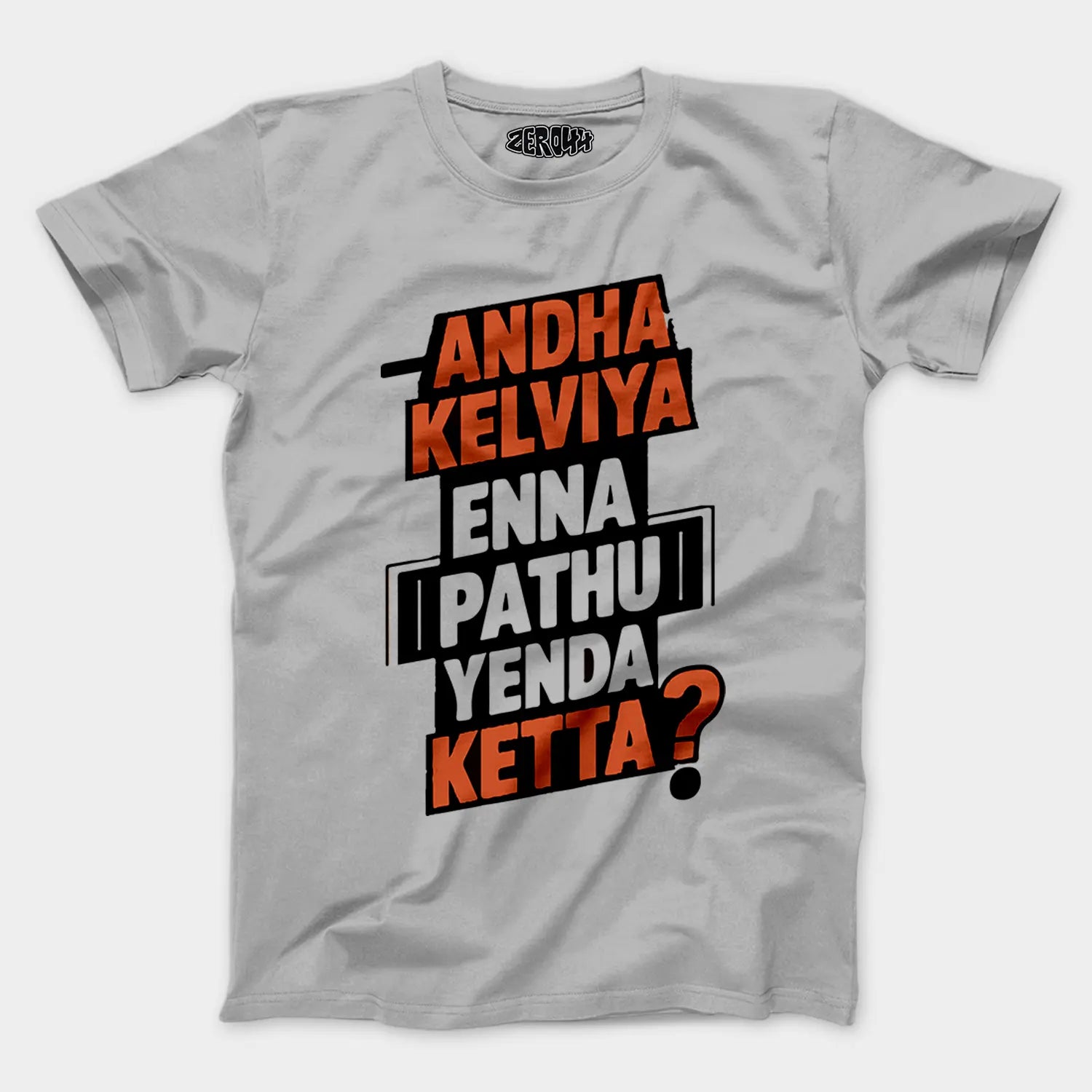 Andha Kelviya Enna Pathu Yenda Ketta Men/Unisex T-Shirt in Grey Melange Color