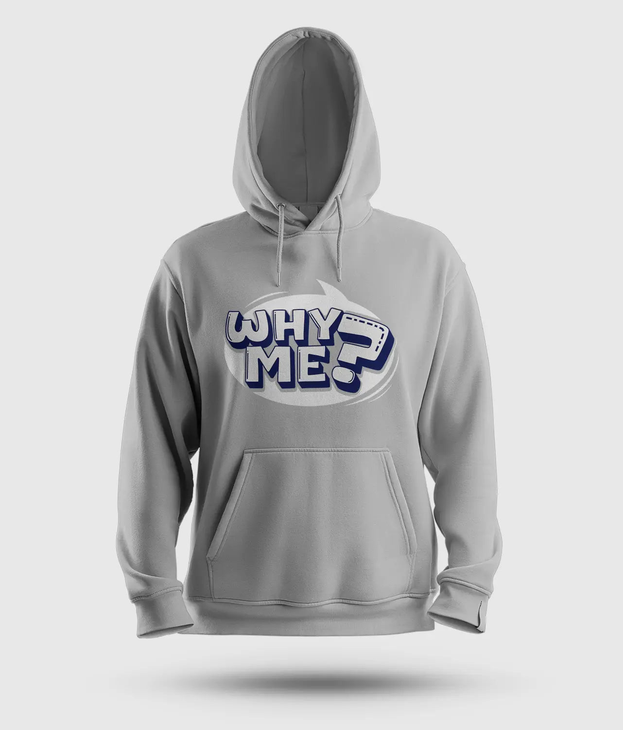 Why Me? Men/Unisex Hoodie in Grey Melange Color