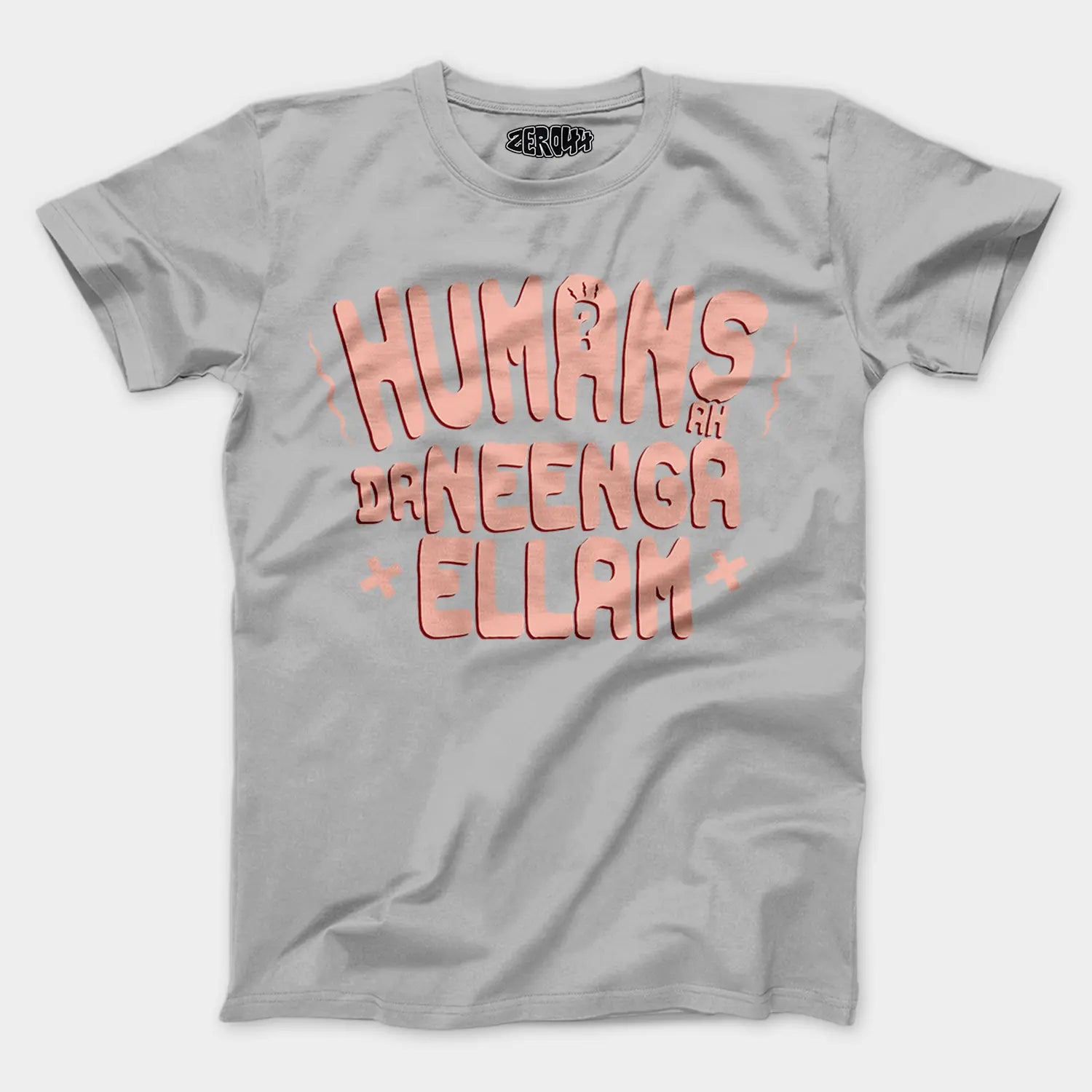Humans Ah Da Neenga Ellam? Men/Unisex T-Shirt in Grey Melange Color