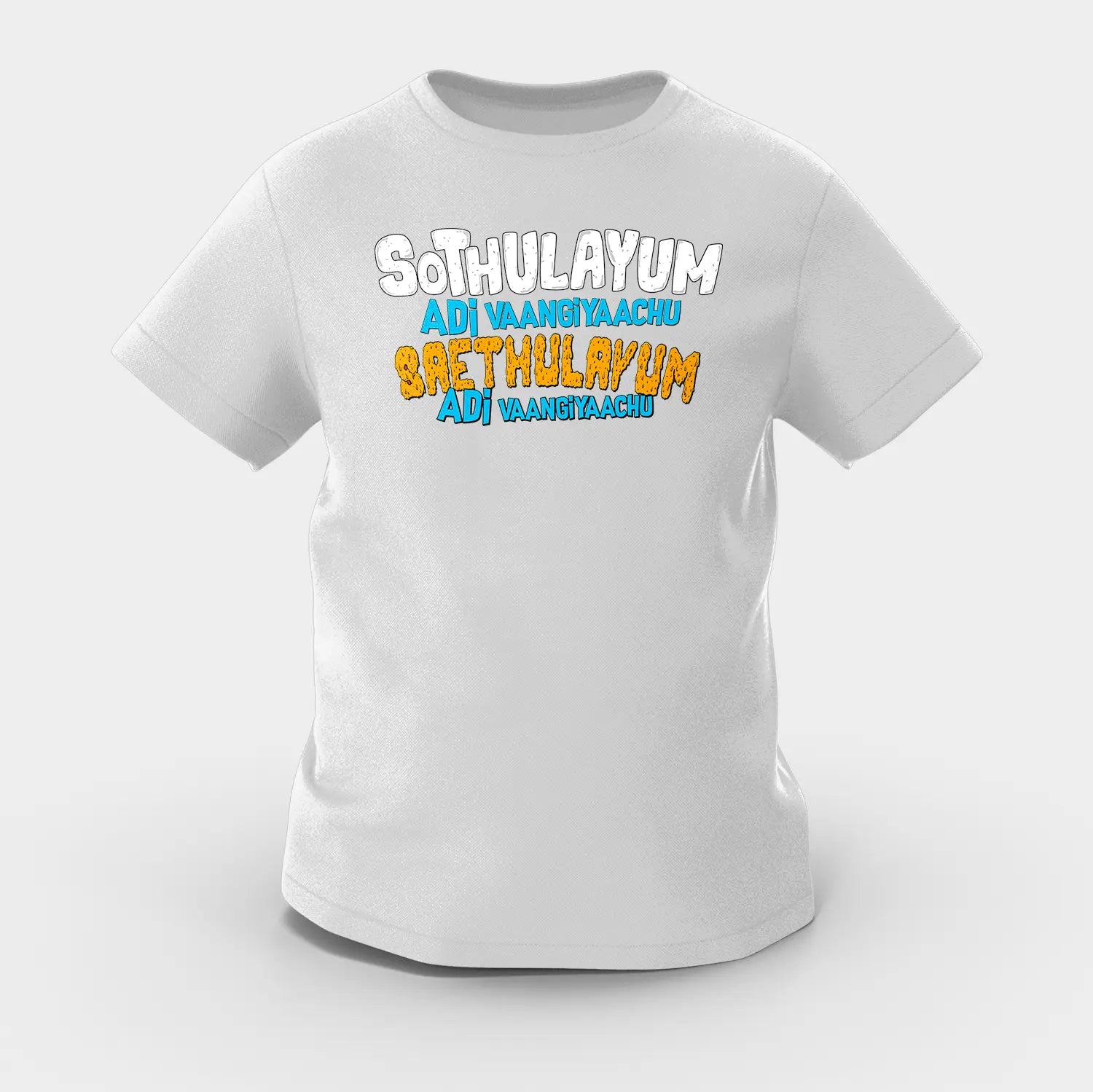 Sothulayum Adi Vaangiyaachu Saethulayum Adi Vaangiyaachu Girls Round Neck T-Shirt in Grey Melange Color