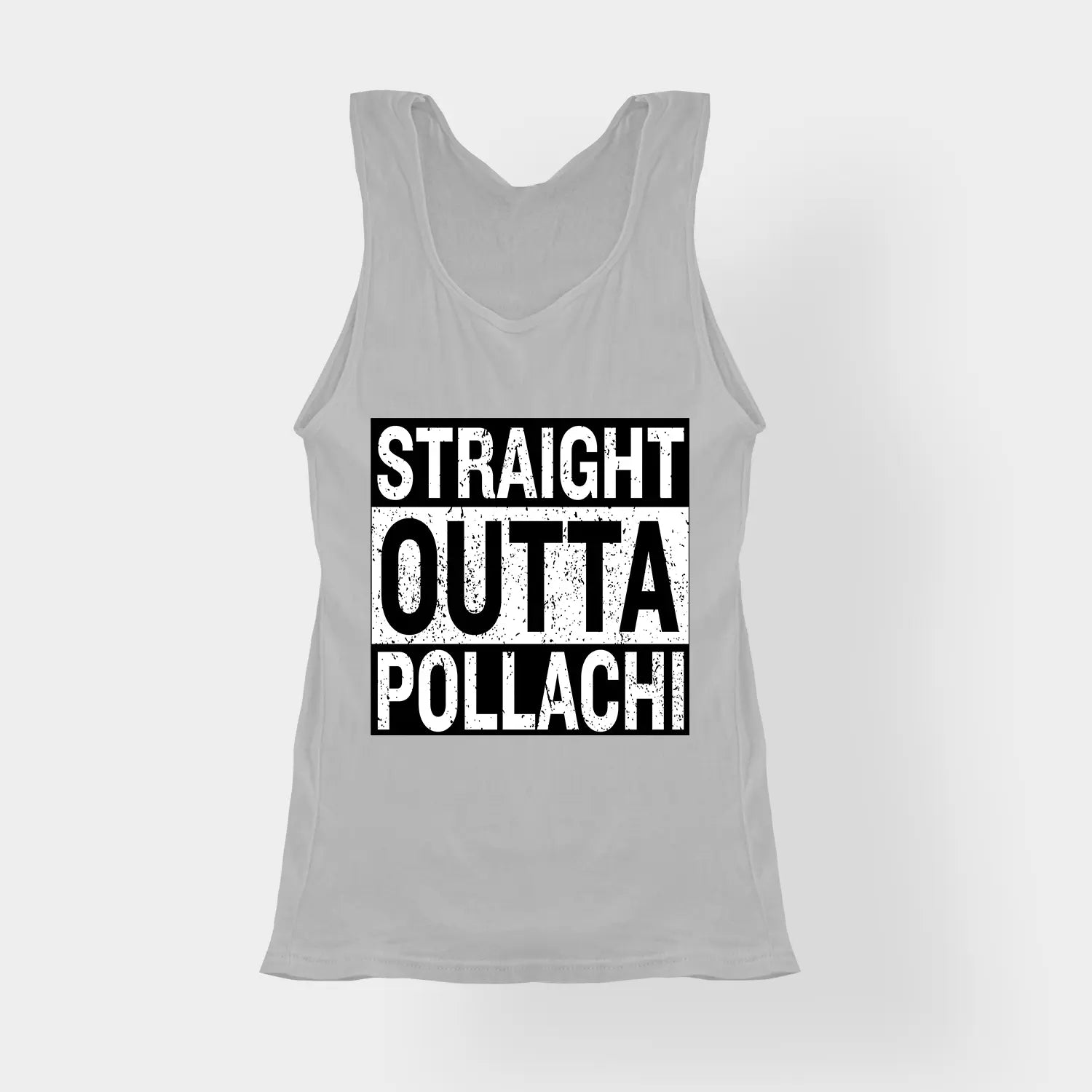 Straight Outta Pollachi Women's Tank Top in Grey Melange Color