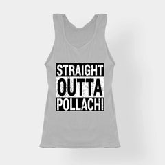 Straight Outta Pollachi Women's Tank Top in Grey Melange Color