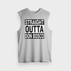 Straight Outta Don Bosco Men/Unisex Tank Top in Grey Melange Color