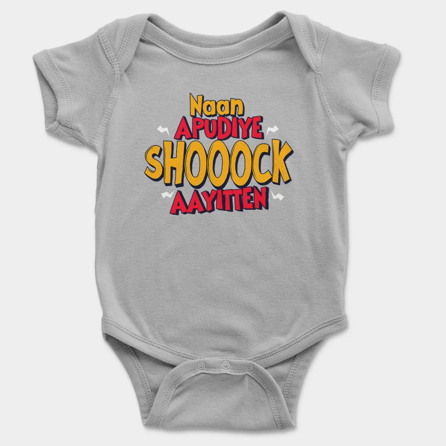 Naan Apudiye Shoooock Aayitten Onesie/Romper in Grey Melange Color