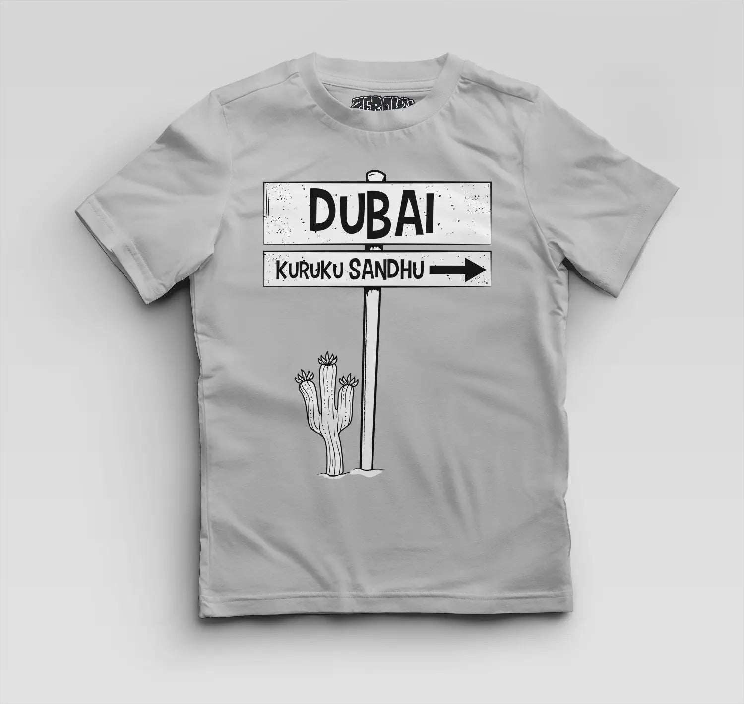 Dubai Kuruku Sandhu Boys Round Neck T-Shirt in Grey Melange Color